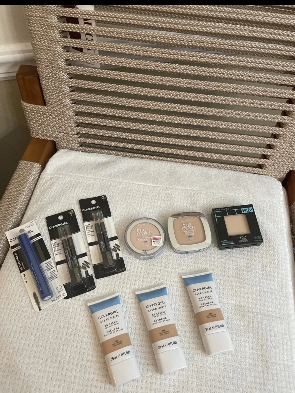 bundle of loreal, maybeline and cover girl makeup,9 items,new